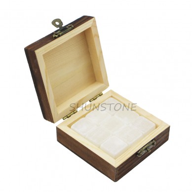Wood Box Wine Whisky Gift Set Natural Ice Cubes for Cooling Drinks Spirits Chilling Jade Stone bushiness gift