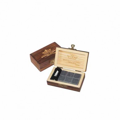 Custom polished Black Whisky stone ice cube stone in Gift Box