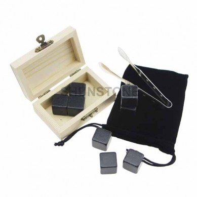 Promotional Gift Reusable Grey Ice stone high quantity Whiskey Stones Gift Set