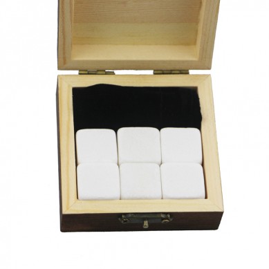 2019 meistverkaufte 6 Stück von Pearl White Whisky Stein Geschenk Whisky Ice Stone Drinks Cooler Würfel Natur Chilling Whisky-Steine ​​mit Geschenk-Box
