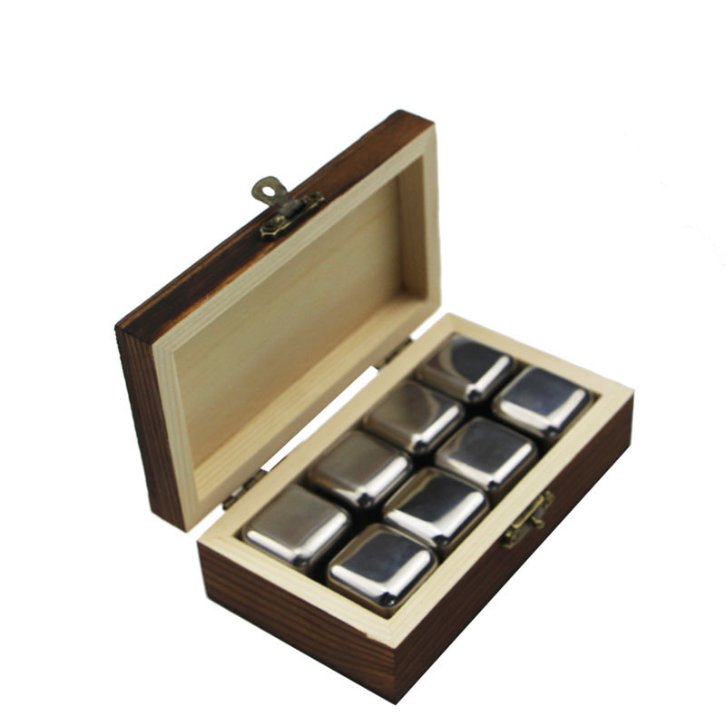 factory low price Pine Wood Box - Premium Package Stainless Steel Reusable Chilling Rock Whiskey Cooler Set  – Shunstone