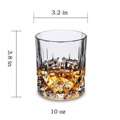 Double Old Fashioned Whiskey Glasses With Luxury Gift Box Rocks Barware For Liquor