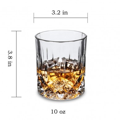 Ob Chav Old Fashioned Whisky Glasses Nrog Khoom Plig Khoom kim heev Pob Zeb Barware Rau Cawv