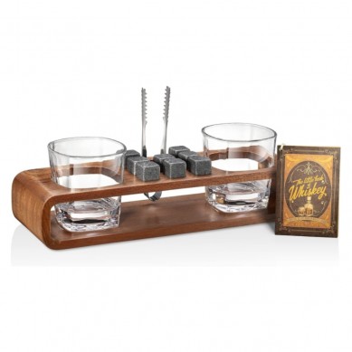 Shunstone in Stock 8 Granite Whiskey Stone Ice Cube and Whiskey Glass with Wooden Tray Business Gifts Ideas for Christmas