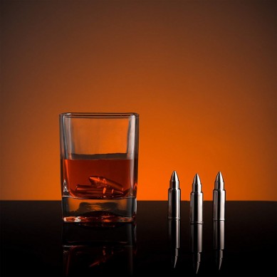 Bullet Whisky Stones Ice Chillers Set med 8 st i presentförpackning som julklappar Fars dag present