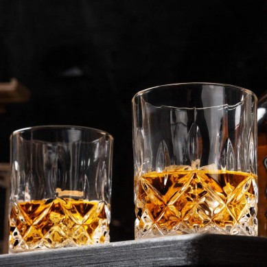 Double Old Fashioned Whiskey Glasses With Luxury Gift Box Rocks Barware For Liquor