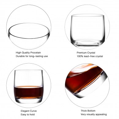 Crystal Whiskey Glasses Set of 2 Premium Handmade by Lead free Crystal Excellent for Any Occasion