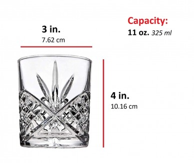 4 Piece Whiskey & Liquor Glass Set Exquisite Cocktail Glasses For Bourbon Scotch