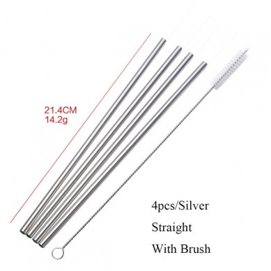 2019 trending amazon shopping stainless steel drinking straws  with Cleaning Brush