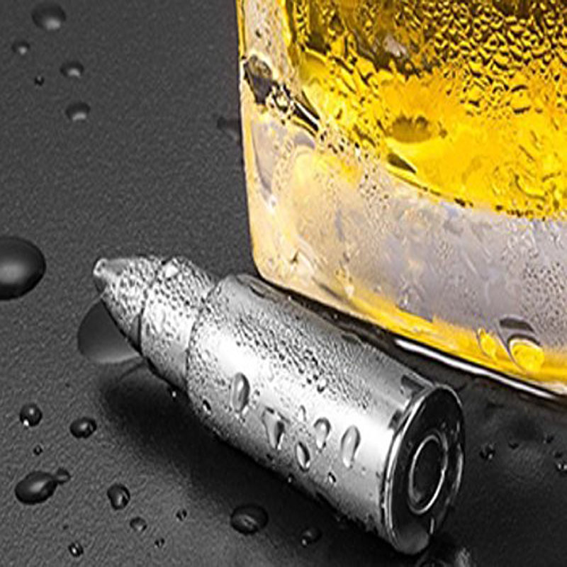 4/6/8pcs Stainless Steel Whiskey Chilling Ice Cubes Bullet Stones Square  Rocks