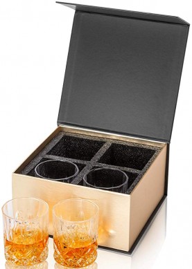 Double Old Fashioned Whiskey Glasses With Luxury Gift Box Rocks Barware For Liquor