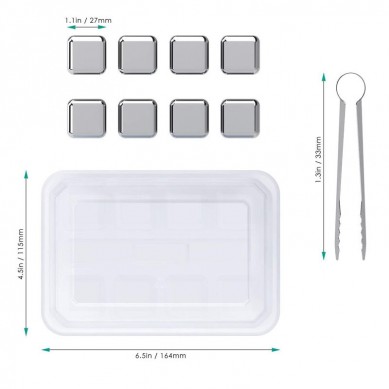 Stainless steel Whiskey Stones Reusable Ice Cubes Wine Chilling Stones