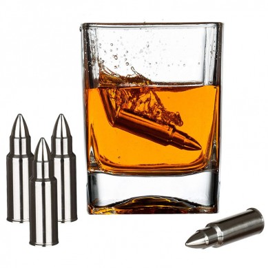 Bullet Whisky Stones Ice Chillers Set di 8 pezzi in confezione regalo come regali di Natale Regalo per la festa del papà