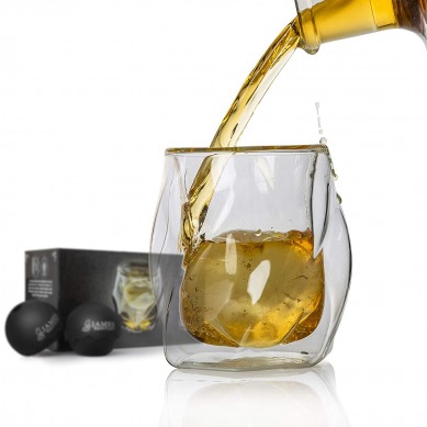 Whiskey Glasses Sphere Ice Ball Mold for whisky glasses set Unique Tumblers for Drinking