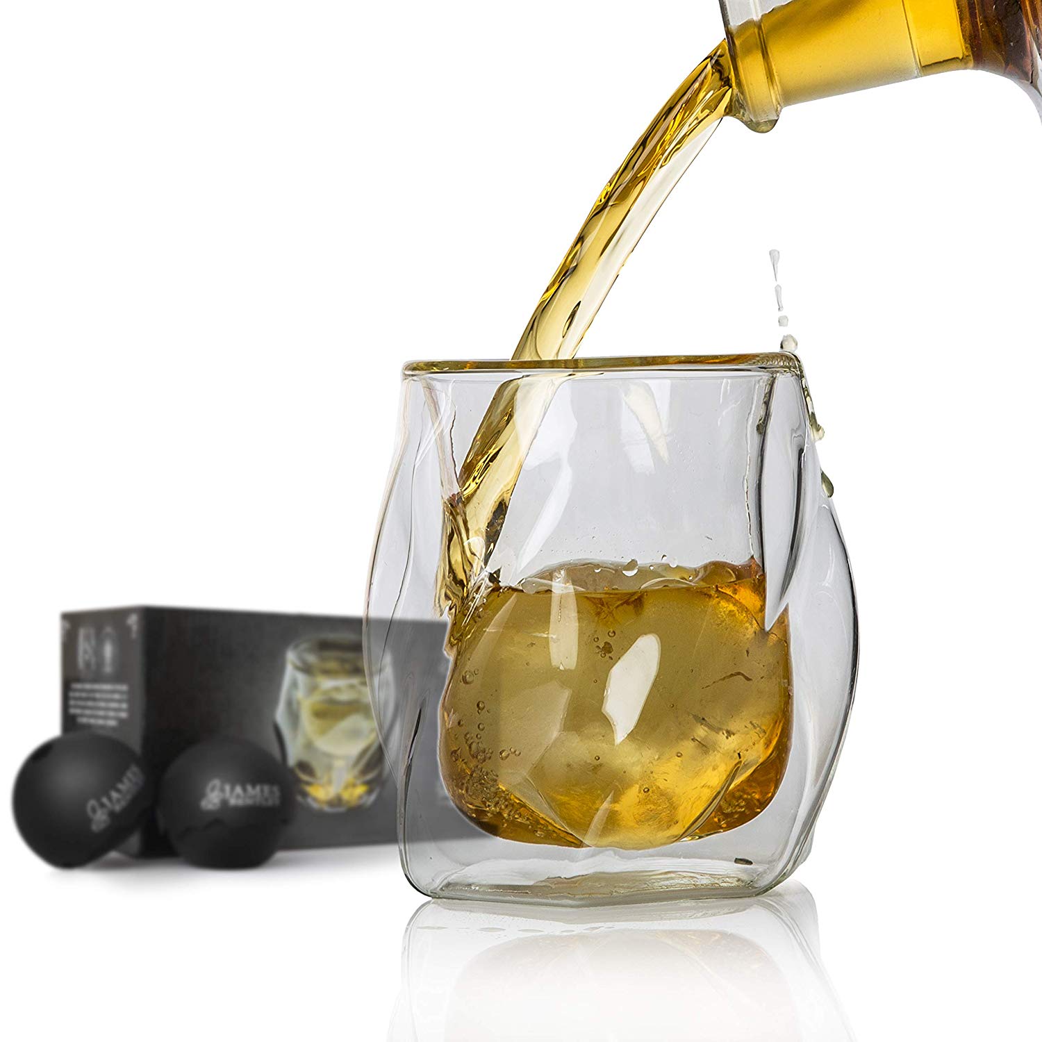 High reputation Grill Stone - Whiskey Glasses Sphere Ice Ball Mold for whisky glasses set Unique Tumblers for Drinking – Shunstone