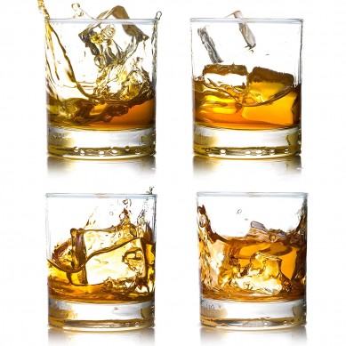 Whiskey Rocks Glasses Heavy Base Lead Free Crystal Scotch Liquor 10 oz Set of 4 Gift