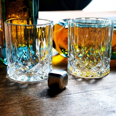 Whiskey Glass Lead Free Crystal Old Fashioned Glass Cocktail Cool Rocks Glass Tumbler