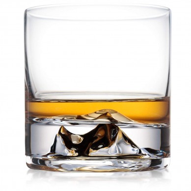 Everest Whiskey Glasses Set of 2 Bourbon Glasses Clear Whisky Tumblers Premium Rocks Glass Set