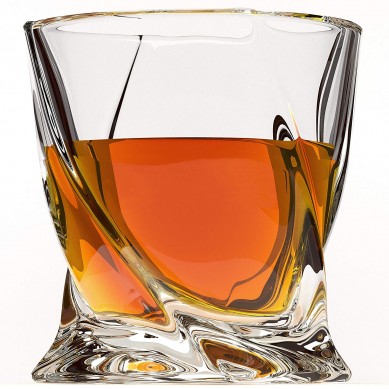 Set di 4 verres à whisky en cristal de qualité supérieure sans plomb Gobelets à dégustation à torsion pour boire