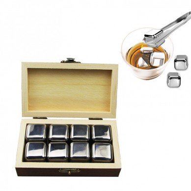 Premium Package Stainless Steel Reusable Chilling Rock Whiskey Cooler Set