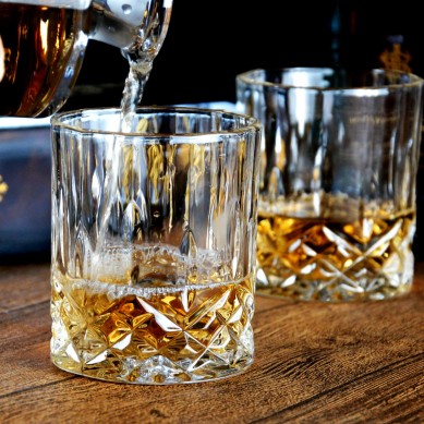 Whiskey Glass Lead Free Crystal Old Fashioned Glass Cocktail Cool Rocks Glass Tumbler