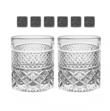 Shunstone Custom Engraved Whiskey Glass Gift Set with Chilling Whiskey Ice Cube in Paper Gift Box Corporate Gift Set