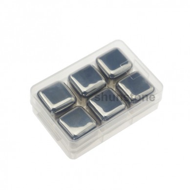 Metal Engraved Reusable Stainless Steel Ice Cubes Gift Bar Set Chilling Stones With Tongs and Storage Box Premium Wooden Stone