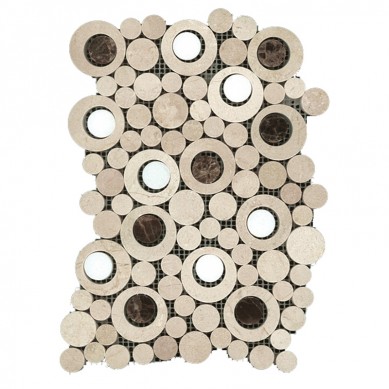 OEM/ODM China Whiskey Stone Wooden Box - Italian Carrara White Marble Circle Bubble Mosaic Tile Honed Gray white marble mosaic tiles Shaped mosaic tiles  – Shunstone