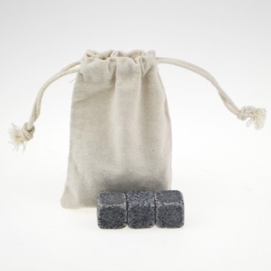 High quality grey Whiskey stone Reusable Ice Cubes with cotton bag