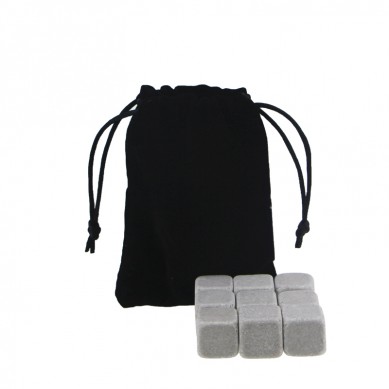 Cheap Natural Whiskey Stones set with Black Velvet bag