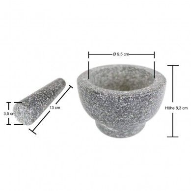 SHUNSTONE Granite Mortar & Pestles Herb Spice Grind With Kitchen Accessories Natural Stone Solid Weight