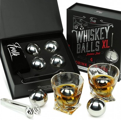 Pre Whisky Pob Zeb Khoom Plig Teeb rau Cov Txiv Neej Stainless Hlau Whisky Ice Balls Ua nyob rau hauv Suav teb