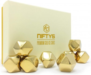 Amazon choice golden color diamond shape whiskey stone by gift box set