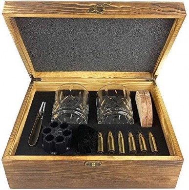 Premium Whiskey Stones Gift Set golden stainless bullet whiskey stone Whiskey Glasses Wooden tree Coasters TongsPremium Set in Pine Wooden Box