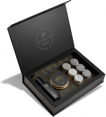 Whiskey Gift For Men in Elegant Gold Foil Box Beard Care Grooming Kit Gift Set