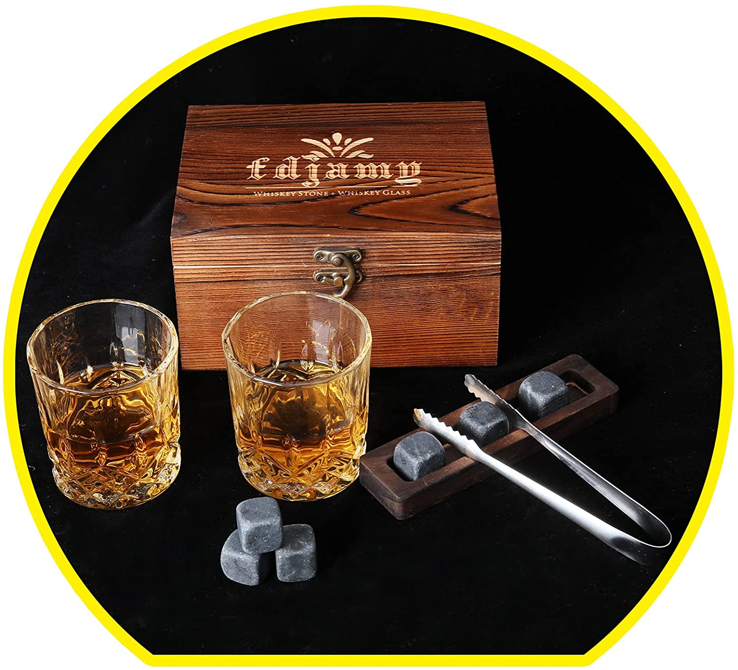 Top Suppliers Whisky Ice Stone - OEM Whiskey Glass 2 Piece Set  Whiskey Stone Gift Set in wooden box – Shunstone