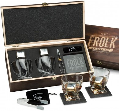 Stainless Steel Whiskey Stones Glasses ChillingTwisted Whiskey Glasses Gift Set