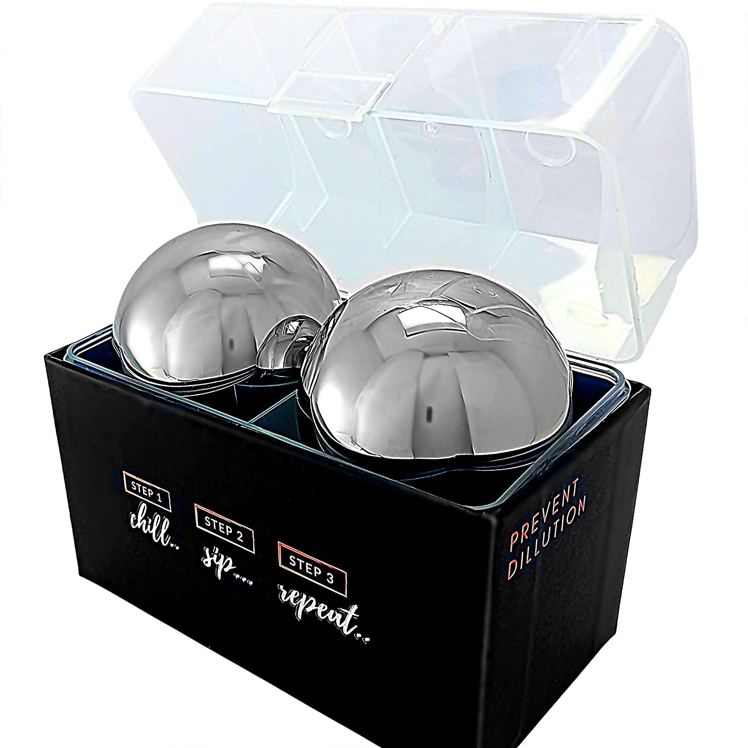 Factory directly supply Fda Whiskey Stones -  Whiskey Stones Gift Set 2 Whisky Ice Balls of Steel Whiskey Chillers for Men – Shunstone