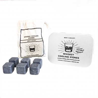 Amazon Hot Sales whiskey stone in Cotton bag with metal tin Factory Directly
