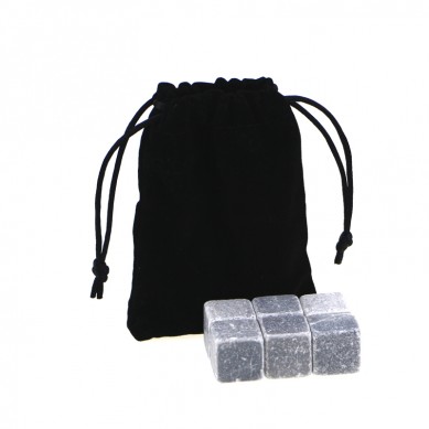 personalized high quality and low cost Chilling Stones set with Black Velvet bag
