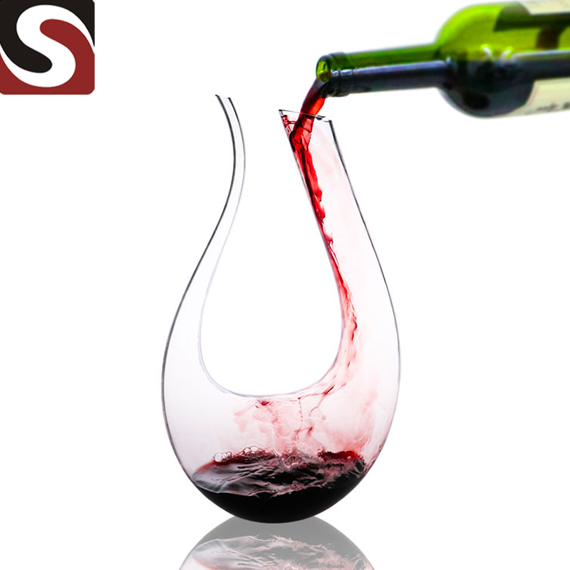 High Quality Red Wine Glass - clear Crystal glass U-shaped decanter  – Shunstone