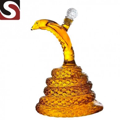 OEM Factory for Square Ice Cubes -
 Animal shaped horse snake cow dragon shaped clear glass wine liquor bottles – Shunstone