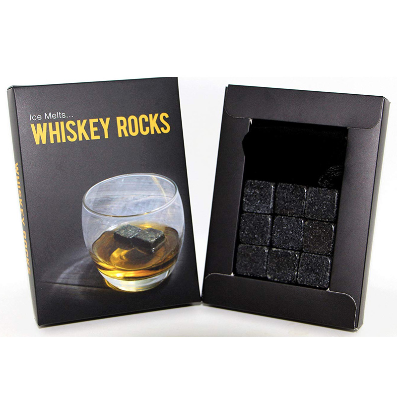 Good Quality 100% Natural Whiskey Stones - Whiskey Rocks Premium Granite Whiskey Stones Set Black Set of 9 Whisky Stone – Shunstone