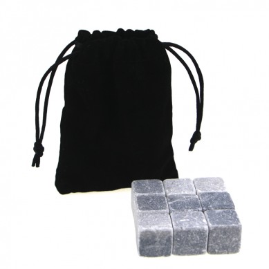 personalized high quality and low cost Chilling Stones set with Black Velvet bag