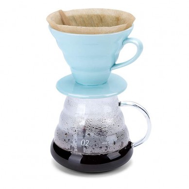 Pour Over Coffee Maker Set Hand Drip Coffee Kettle with Thermometer V60 Filters Coffee Dripper and Server