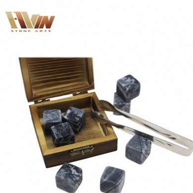 Hot product 6pcs of whiskey rock whisky stone wood grain of wooden boxs