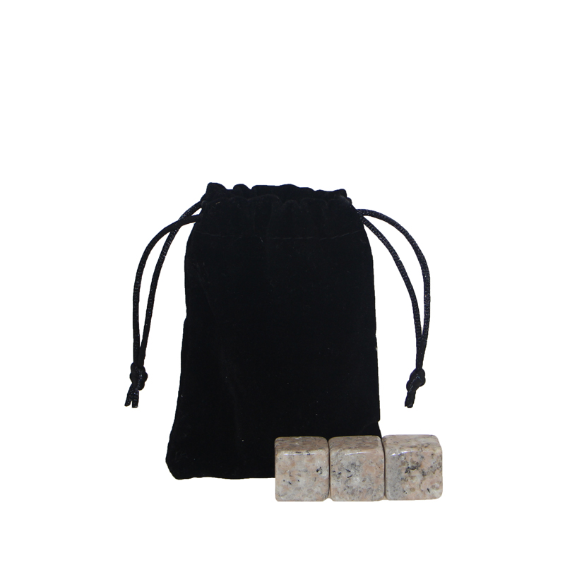 factory customized Flower Marble Mosaic - Factory price G682 Whiskey Stones with Black Velvet bag – Shunstone