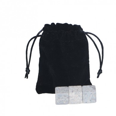 Ensemble de whisky chaud Whisky Stones avec sac en velours noir