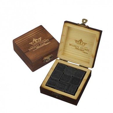 9 iiPC of iwhisky iseti ilitye eNtofontofo Gift Set iwhiskey ngebhegi Cubes Ice Custom Magnetic Box Dice Ice wokuziphozisa Cubes iwhisky Stones