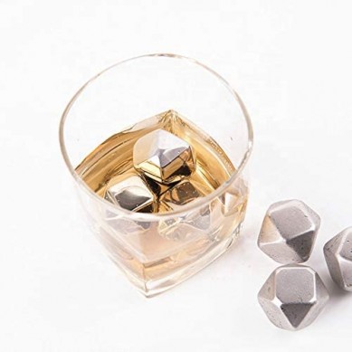 Set of 8 stainless steel Whiskey Stones Diamond Shaped Reusable Ice Cubes